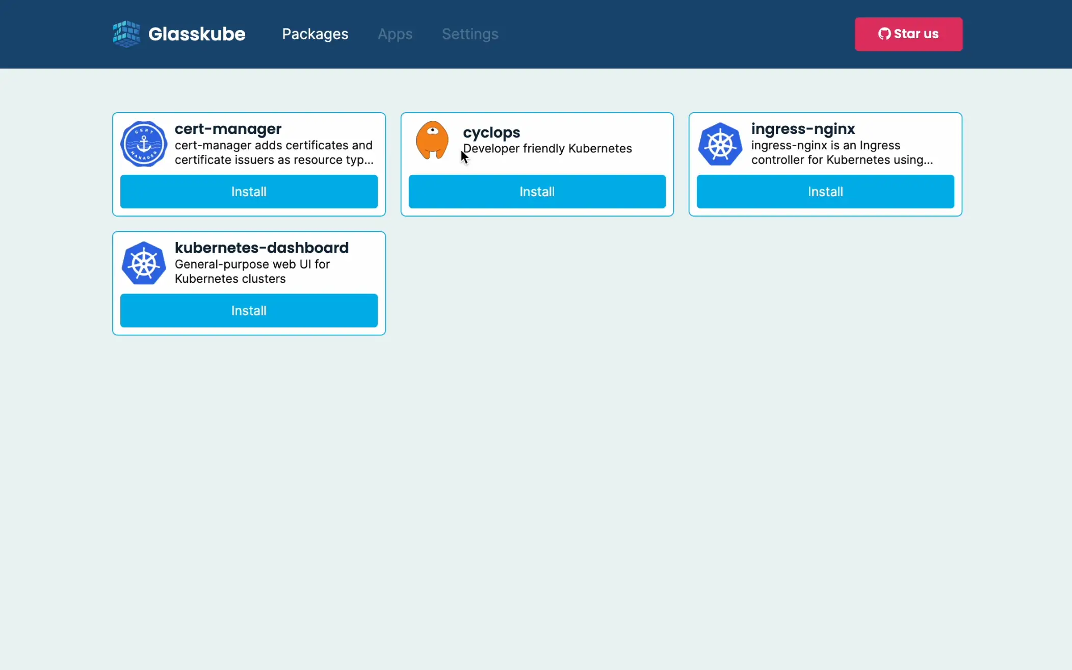 Glasskube Screenshot