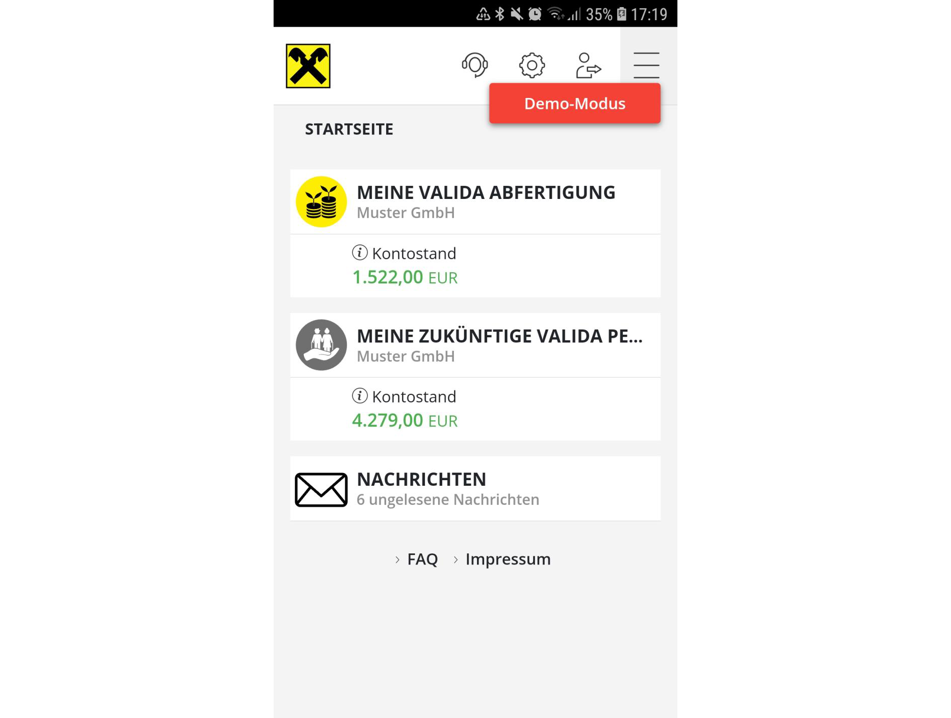 Valida Vorsorgeportal App