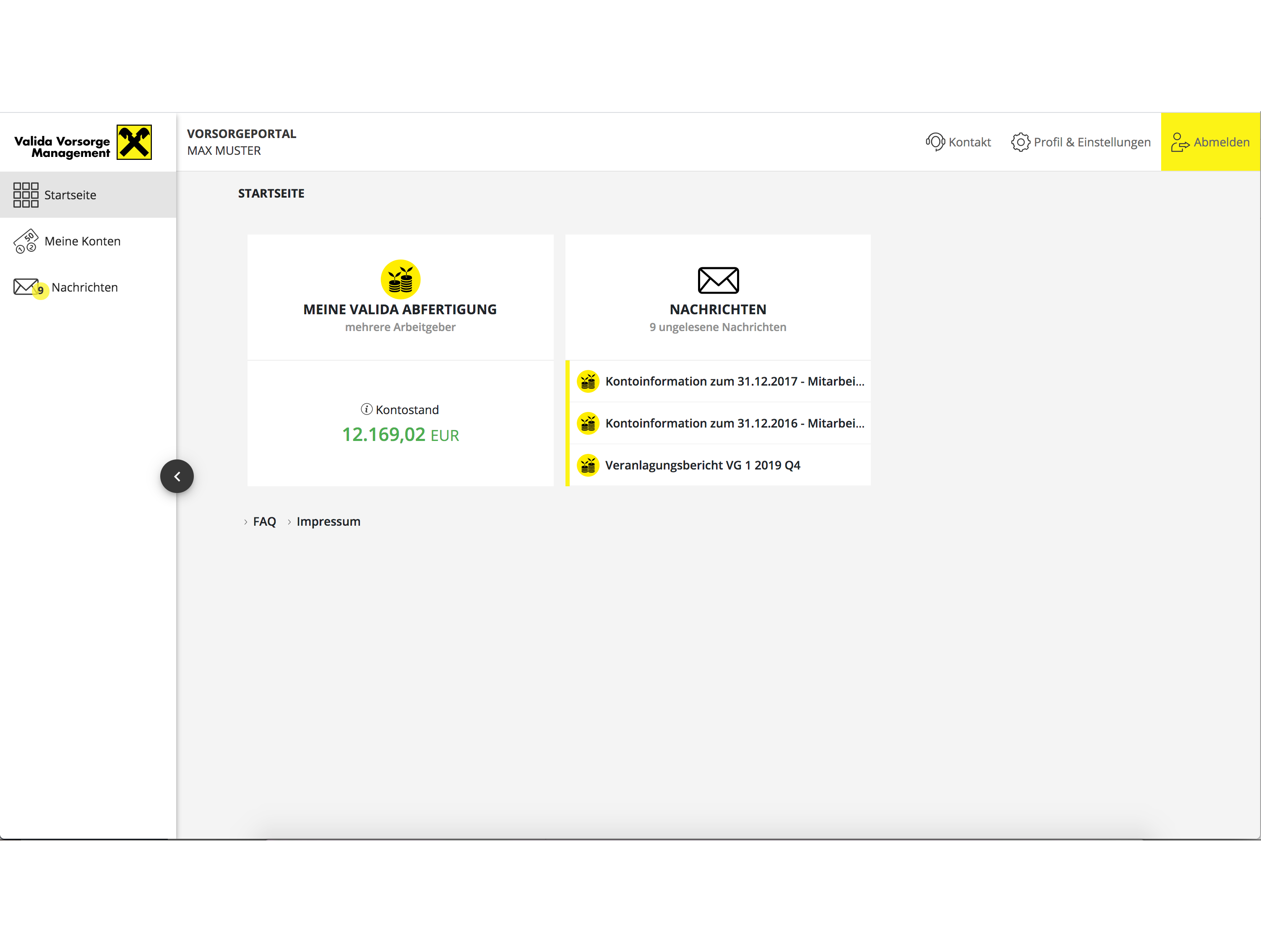 Valida Vorsorgeportal App